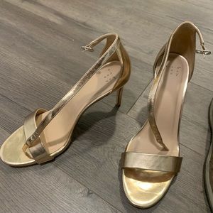 Gold Heels with Ankle Strap W12